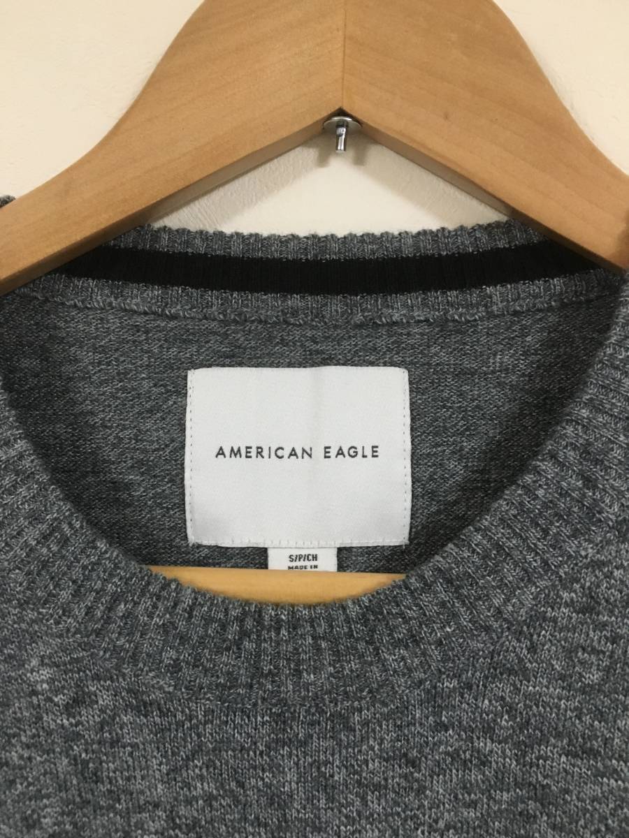 セール! 正規品 本物 新品 アメリカンイーグル クルーネック セーター AMERICAN EAGLE 上品 オシャレ シルエット綺麗 大人の グレー M ( L_画像2