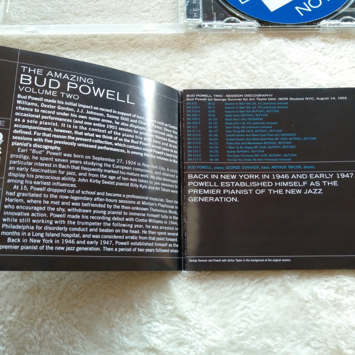 S008 Ａｍａｚｉｎｇ Ｂｕｄ Ｐｏｗｅｌｌ ２／ＢｕｄＰｏｗｅｌｌバドパウエルトリオ ブルーノート CD ケース状態Ａ ジャズ_画像7