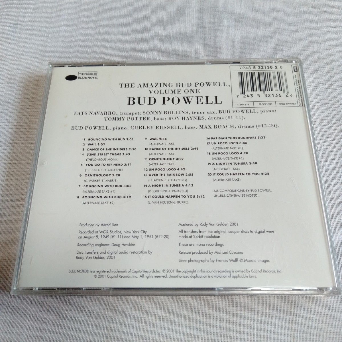 S203 バド・パウエル THE AMAZING BUD POWELL, VOLUME ONE CD ケース状態A ジャズ_画像2