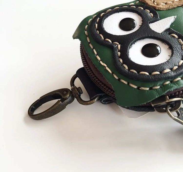 * free shipping * new goods original leather key case hand made leather key case bag charm key inserting owl ....