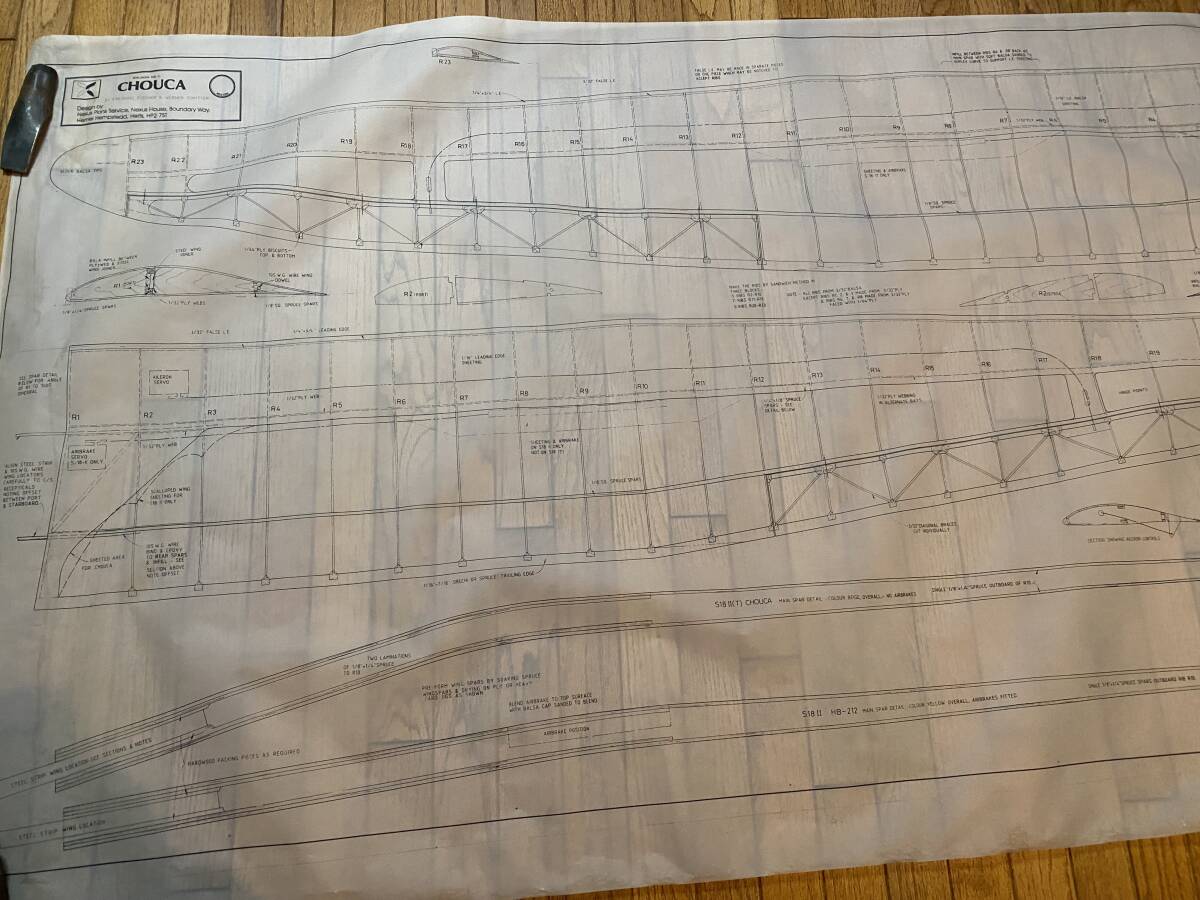 原寸設計図ビンテージグライダーＣ HＯ UＣ A_画像6