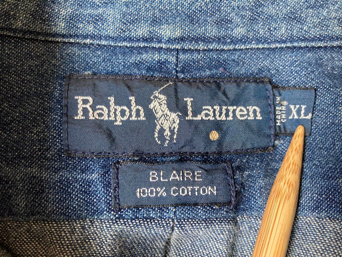 ラルフローレン BLAIRE デニムシャツ 濃紺 XL