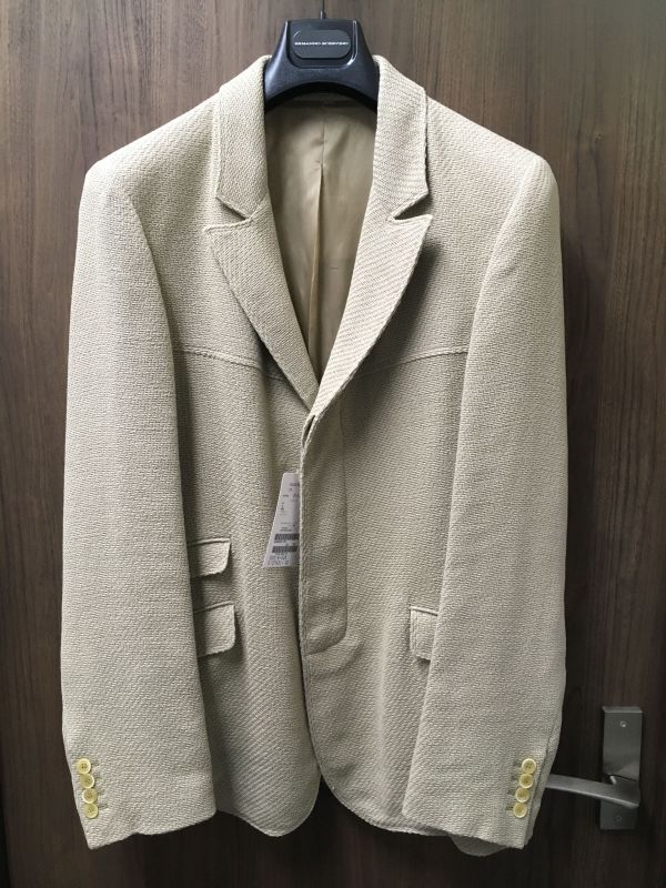 ■限定SALE■新品タグ付! ERMANNO SCERVINO 23.5万円 エルマノシェルビーノ UOMO 精悍な春夏ジャケット ブレザー 国内正規 50 LL～_画像1