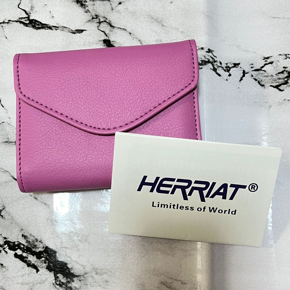 新品 HeRRiaT ミニ財布 カードホルダー 名刺入れ ピンク