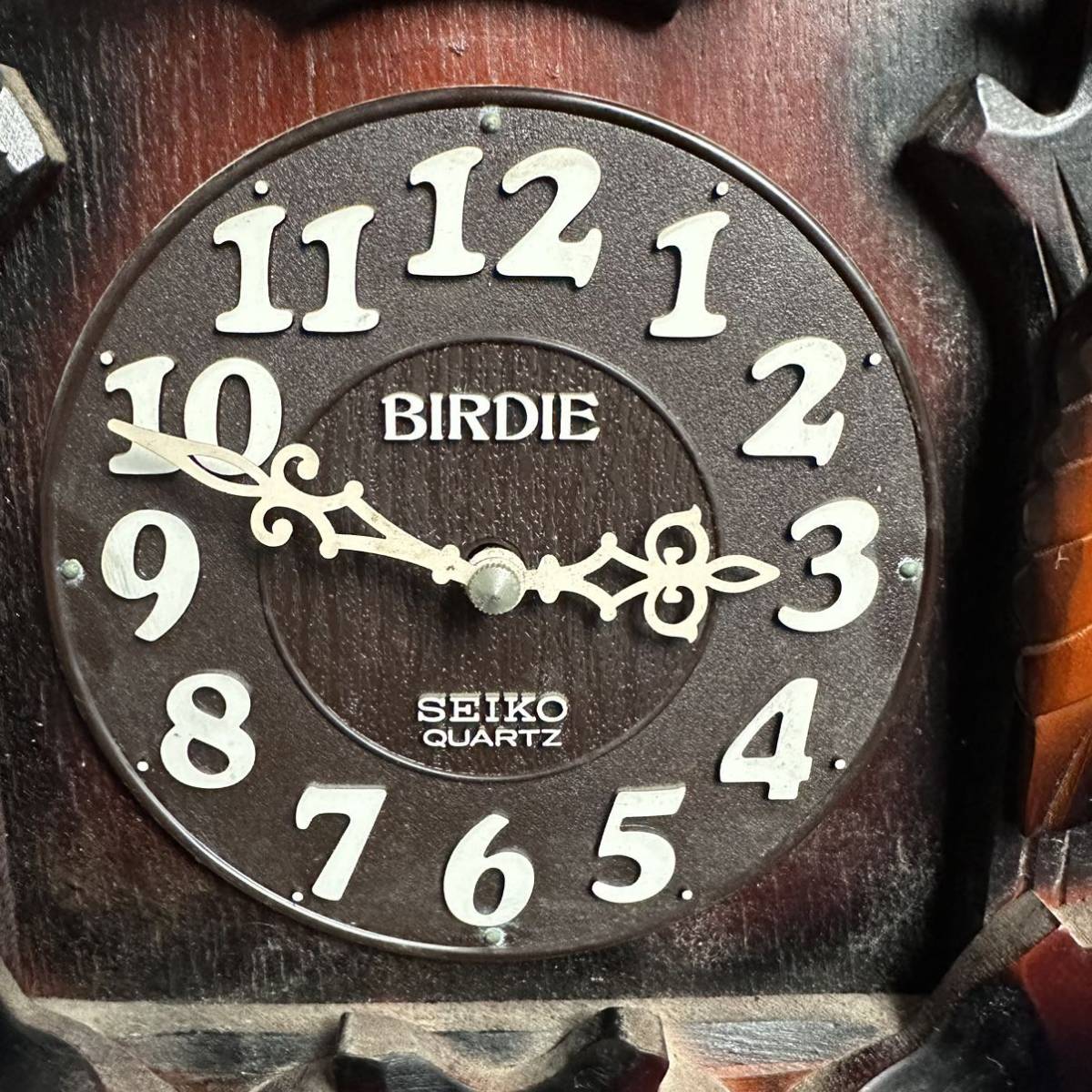 [KJ610] SEIKO セイコー BIRDIE 鳩時計 からくり時計 振り子時計 壁掛け時計 木製 昭和レトロ ジャンク _画像3