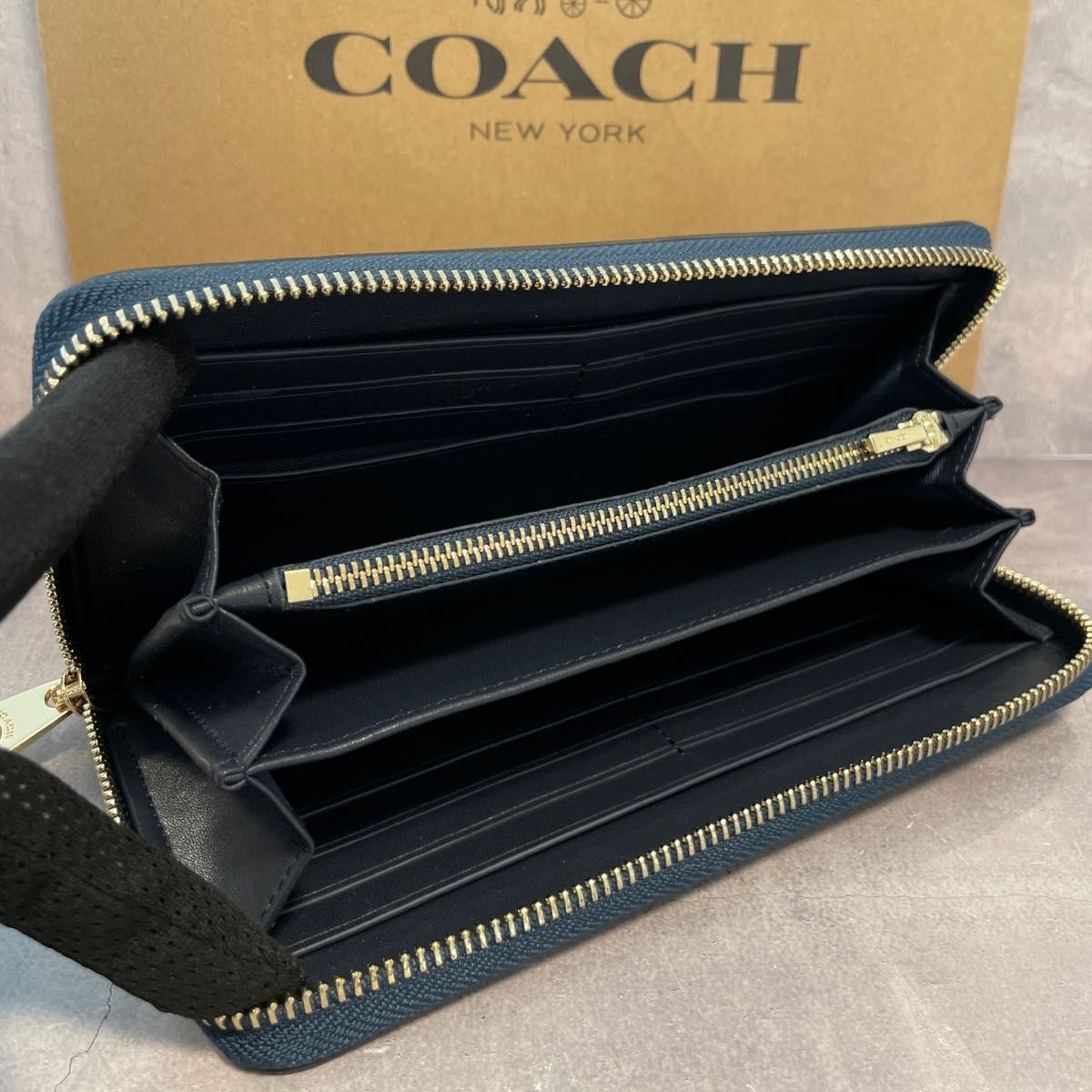 新品 COACH長財布 コーチ レディース メンズ シグネチャー ブラック