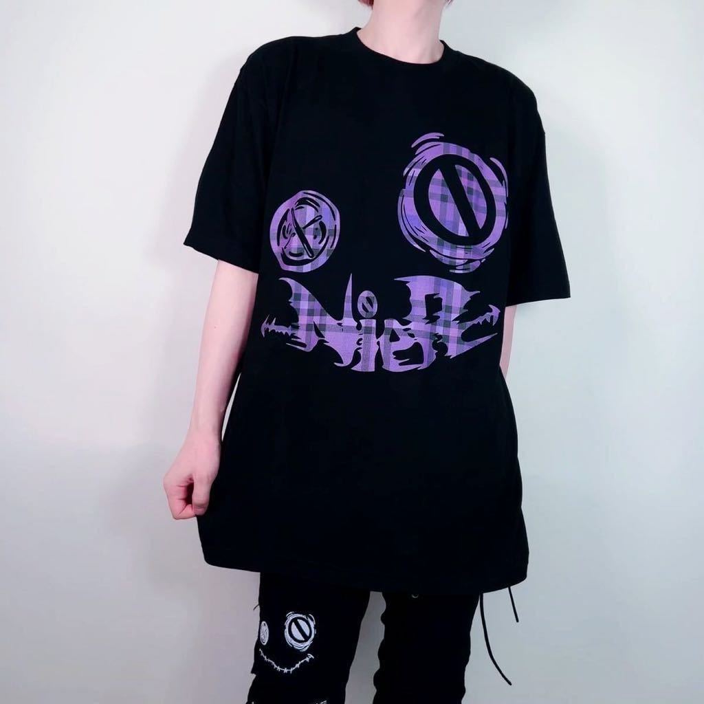 新品未使用 NieR CLOTHING ニーアクロージング CHECKERED FACE LOGO CUTSEW【PURPLE】 ブラック XLサイズ ユニセックス 新規×（N1）_画像2