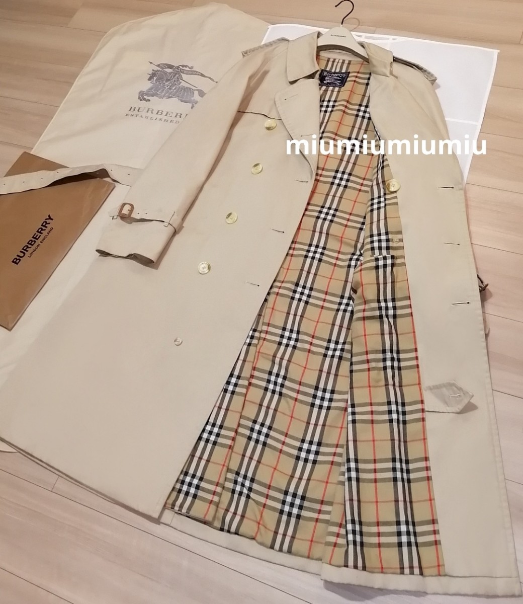 最終価格●本物上質●バーバリー バーバリーロンドン BURBERRY LONDON トレンチコート ノバチェック 英国製 ベージュ　L XL ロング丈　