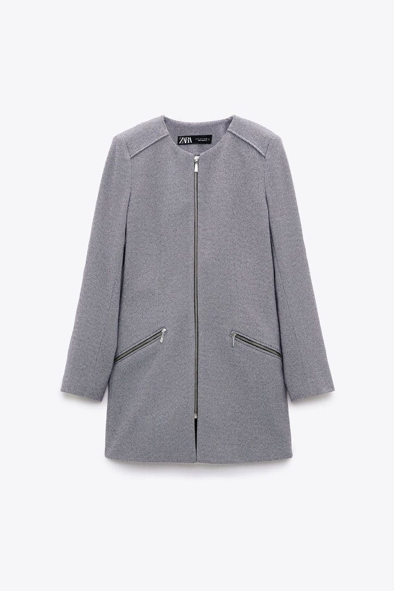 ☆新品未使用タグ付き☆【ZARA（ザラ）】FROCK COAT WITH ZIPSジッパー付きフロックコート／XSサイズ