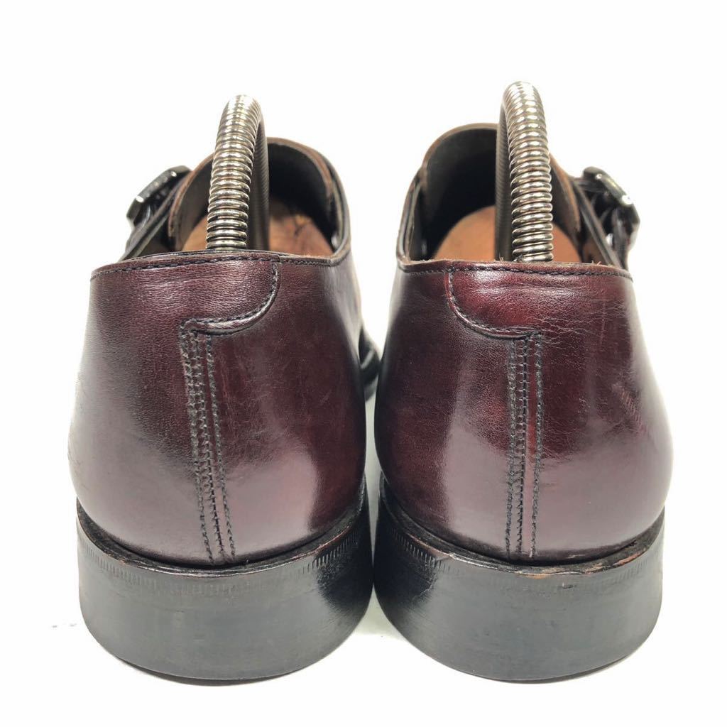 【ジョンストン&マーフィー】本物 JOHNSTON&MURPHY 靴 24cm 赤茶 モンクストラップ ビジネスシューズ 本革 レザー 男性用 メンズ 日本製 6_画像3