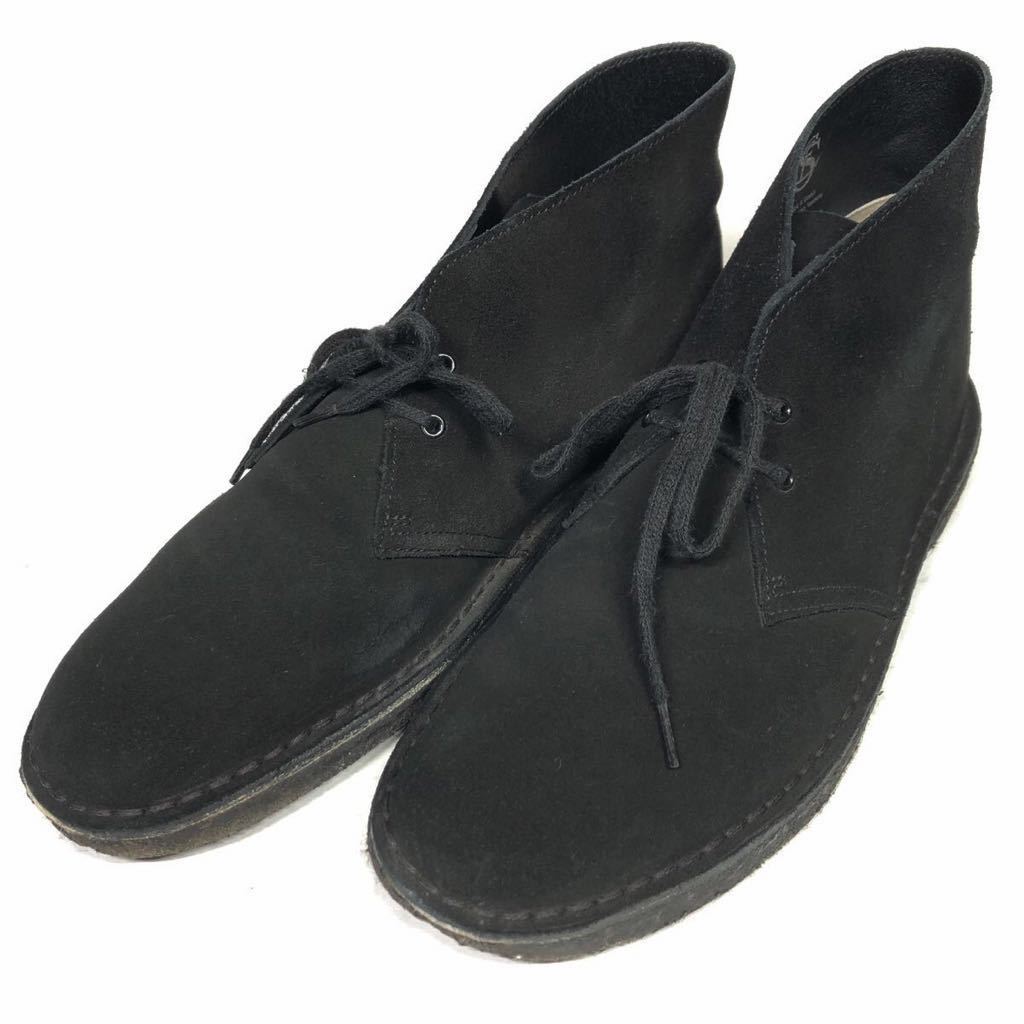 【クラークス】本物 Clarks 靴 26.5cm 黒 ショートブーツ ハイカットシューズ カジュアルシューズ スエード 男性用 メンズ UK 8 1/2 G_画像1