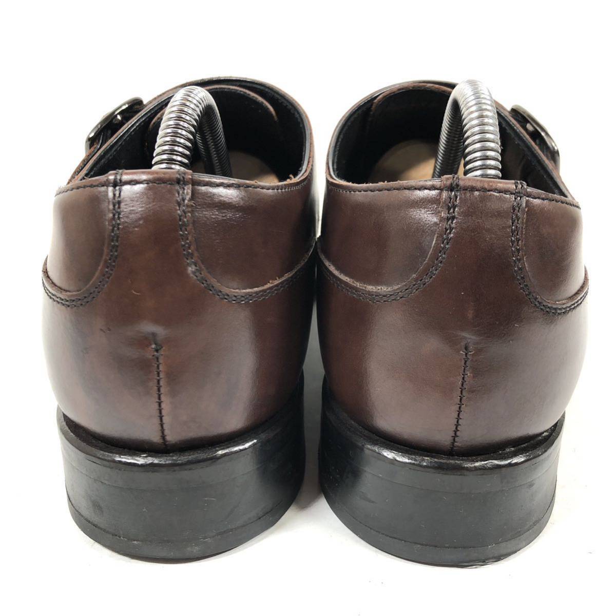 【リーガル】本物 REGAL 靴 25cm 茶 ダブルモンクストラップ ビジネスシューズ 本革 レザー 男性用 メンズ 日本製 25 aの画像3