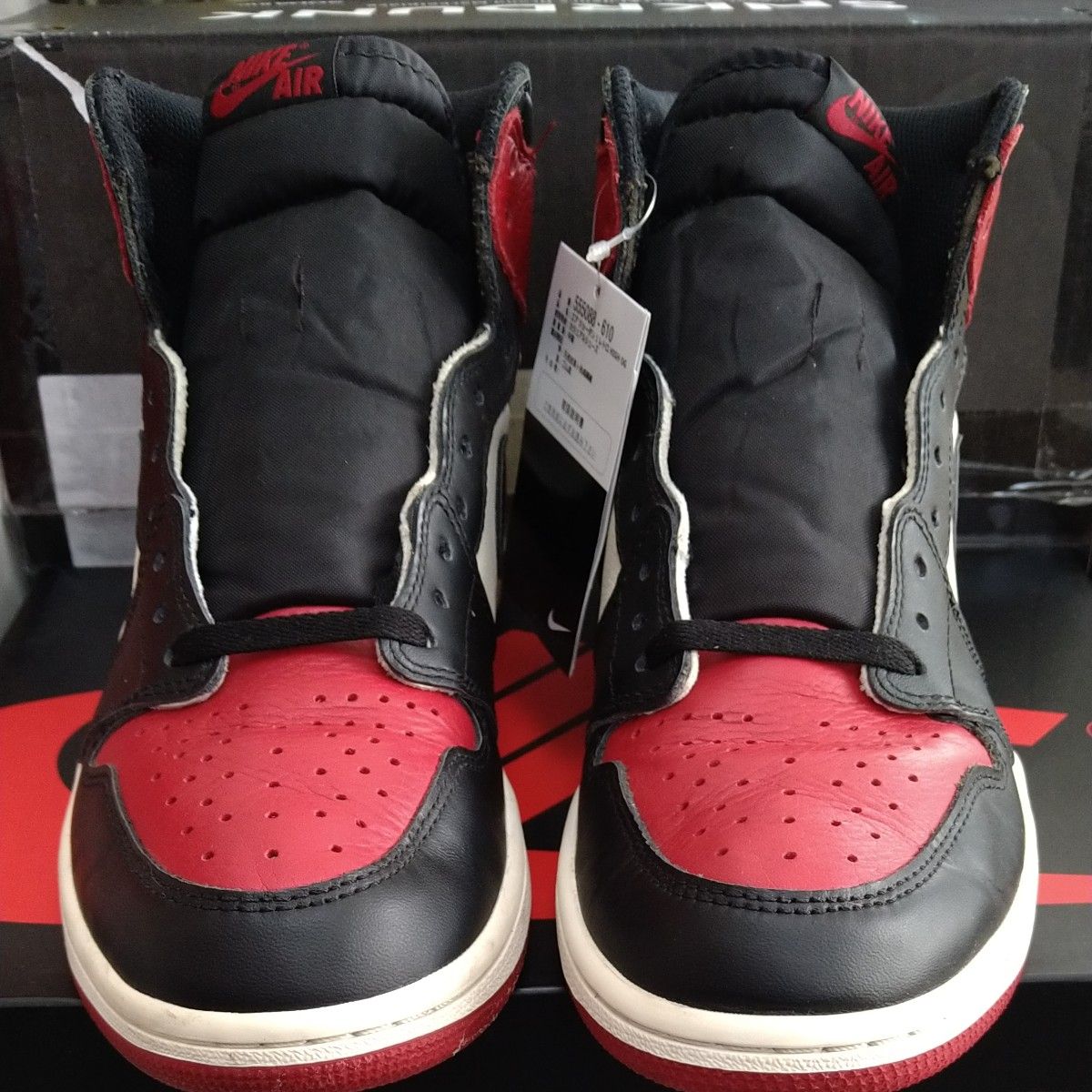 Nike Air Jordan 1 Retro High OG Bred Toe　ナイキ　エアジョーダン1　ブレッドトゥ　黒タグ