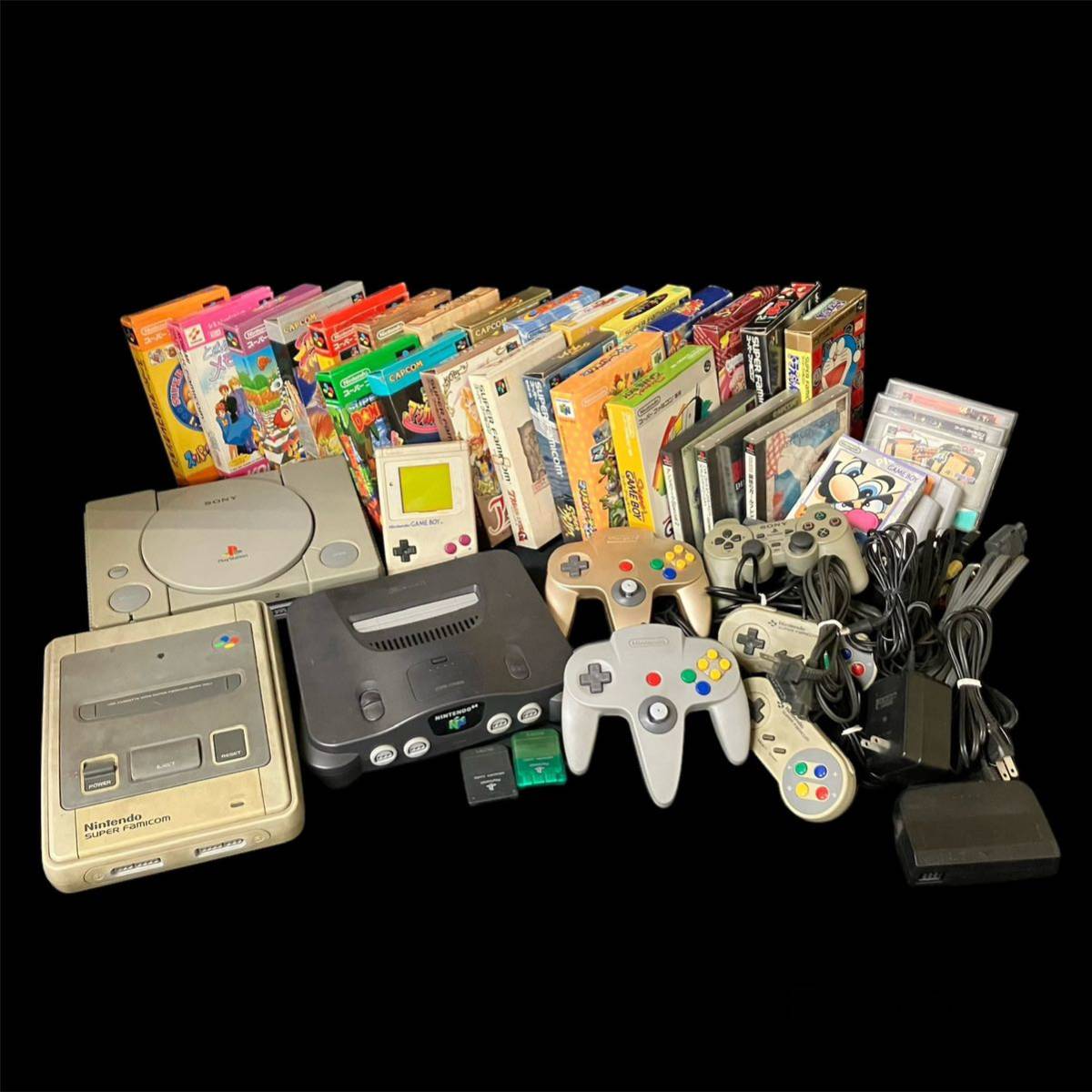 ゲーム機 Nintendo SONY まとめ売り 11.3kg ニンテンドー 任天堂 ソニー スーパーファミコン プレイステーション 64 コントローラー ソフト_画像1