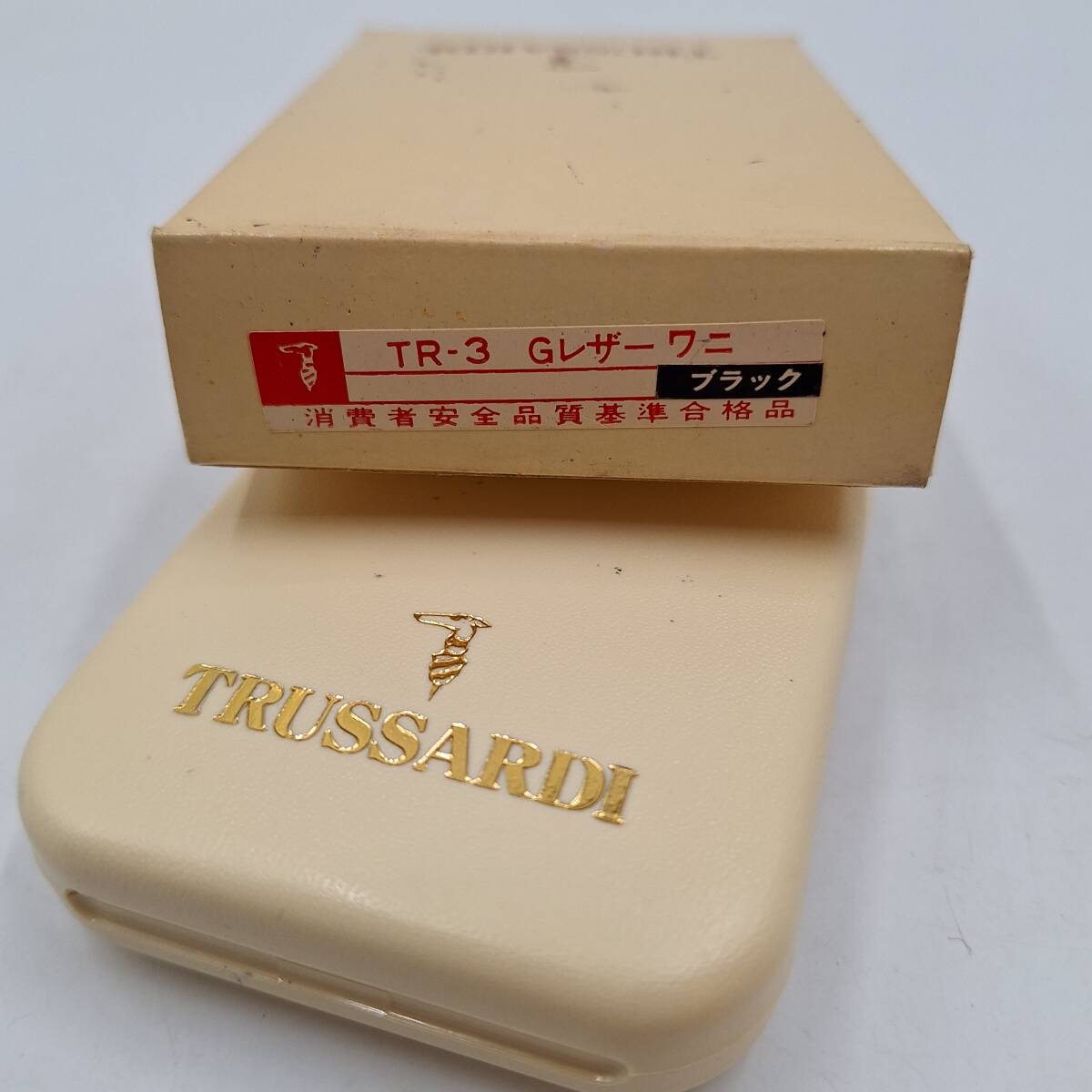 トラサルディ TRUSSARDI ライター ガスライター 未使用 保管品 デットストック ヴィンテージ ブラック ゴールド レザー ワニ 【3864-4】_画像7