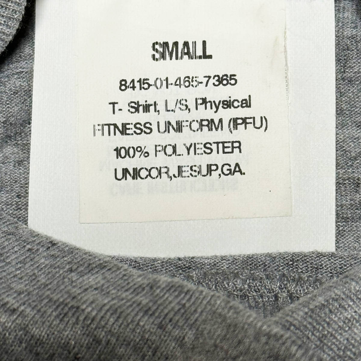 ■米陸軍士官学校 USMA IPFUトレーニングロングTシャツ・グレー SMALL新品■_画像7