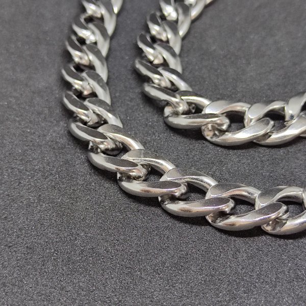 Silver Necklace プラチナ チェーン 50cm 11mm 銀 【鍍金】 ネックレス シルバーネックレス 喜平 メンズ レディース 兼用_画像1