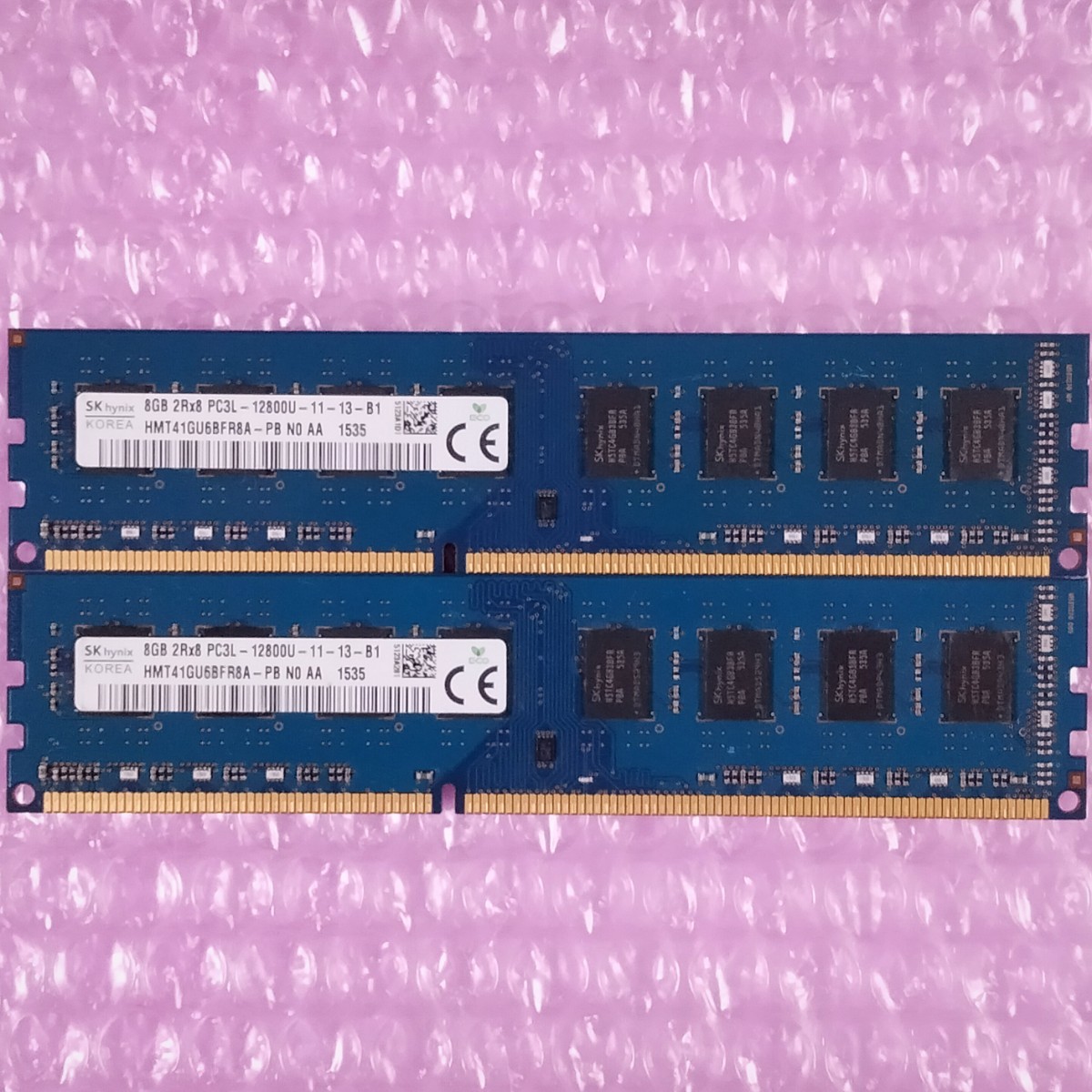 【動作確認済】SK Hynix DDR3-1600 計16GB (8GB×2枚) PC3L-12800U デスクトップ用メモリ / 在庫7_画像1