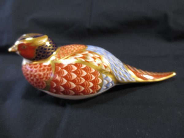 ロイヤルクラウンダービー キジ ROYAL CROWN DERBY Pheasant きじ 雉 フィギュリン ペーパーウェイト 2