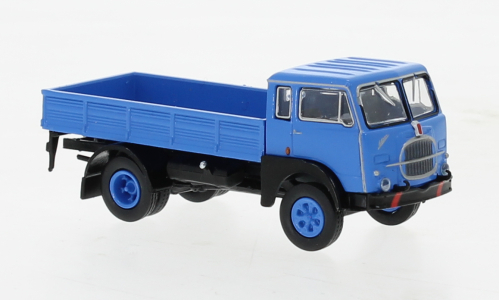1/87 HOゲージ フィアット トラック 青 ブルー Brekina Starline Fiat 642 flatbed platform trailer blue 1962 1:87 梱包サイズ60_画像1
