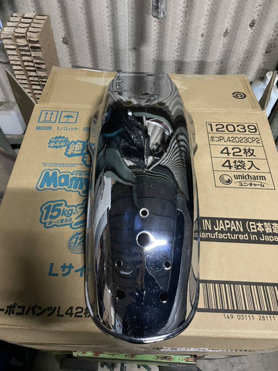 当時物ホーク純正リアフェンダー再メッキ品 CB250TCB400TCB250NCB400Nスーパーホーク_画像2