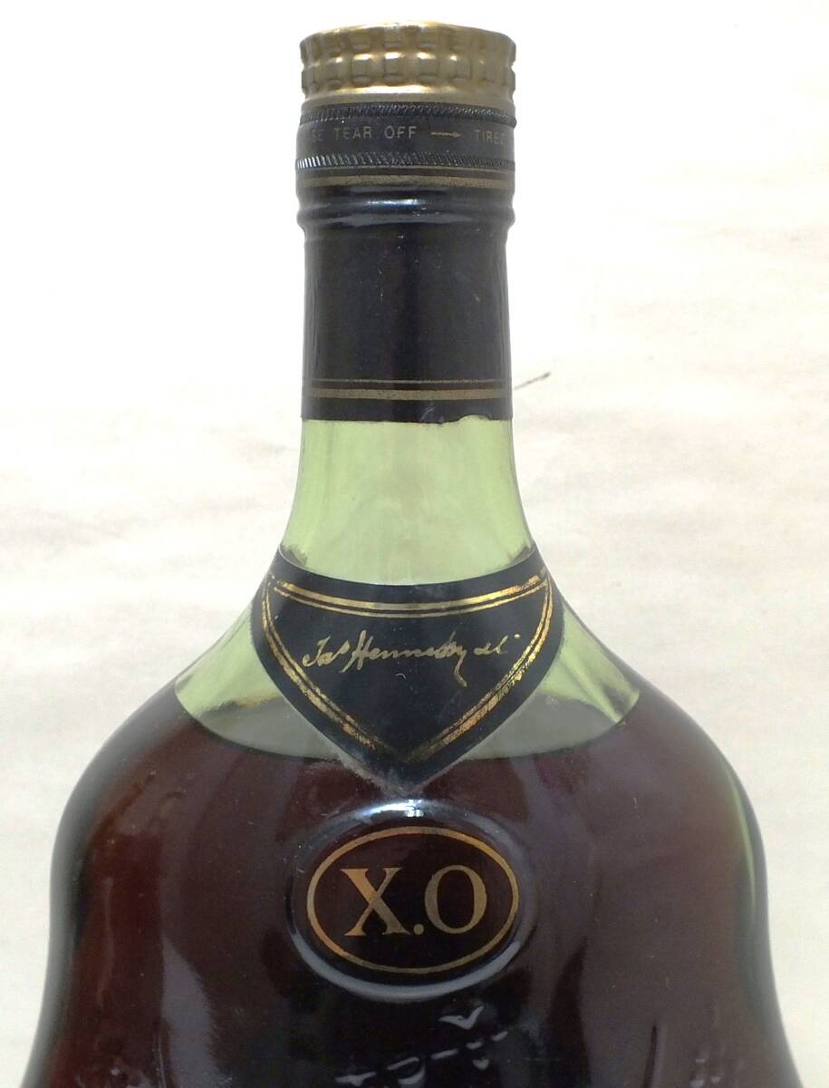 32M 未開栓 Hennessy XO ヘネシー グリーン ボトル 旧 金キャップ 緑 ラベル 40％ 700ml 1円スタート_画像2