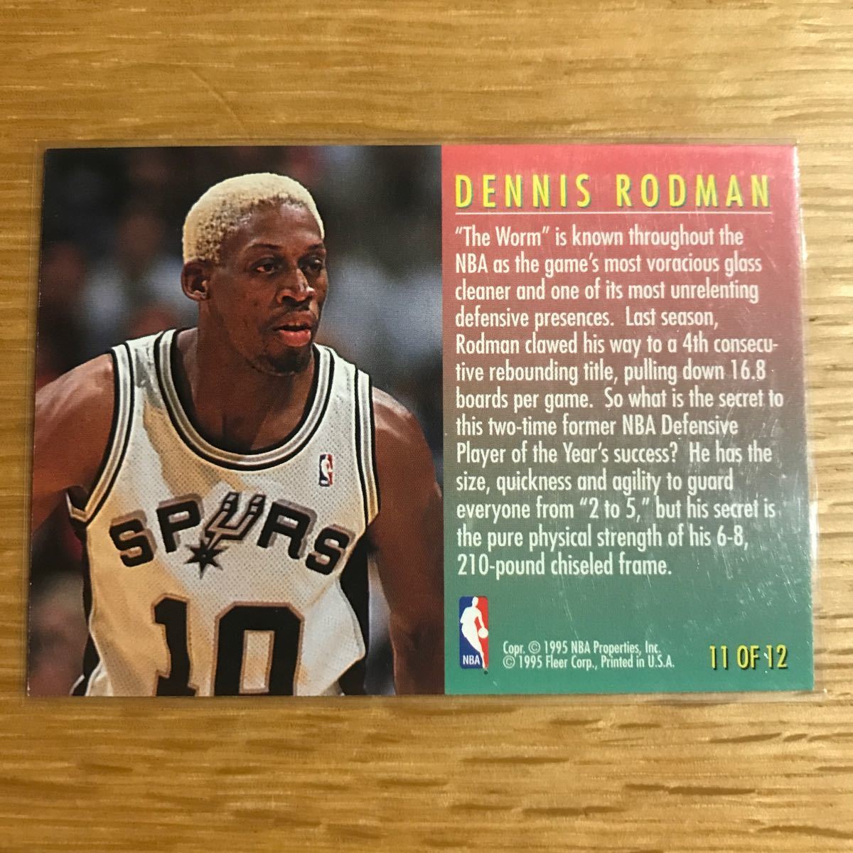 NBA カード デニスロッドマン ロドマン 1995-96 FLEER Dennis Rodman ロッドマン インサート スパーズ total d_画像2