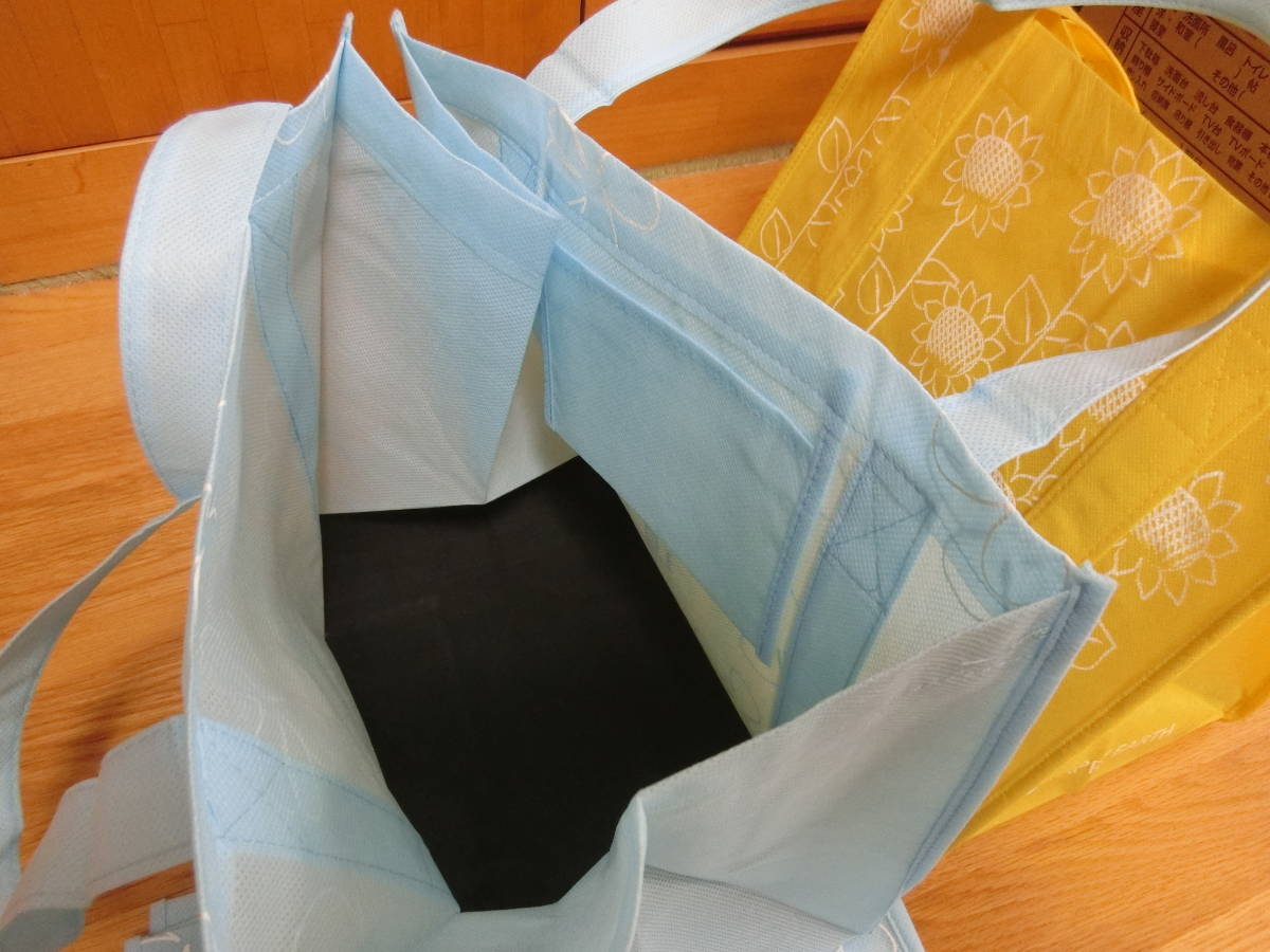 大きめ トートバッグ 黄色と水色 3点セット 不燃紙 買い物バッグ_画像5