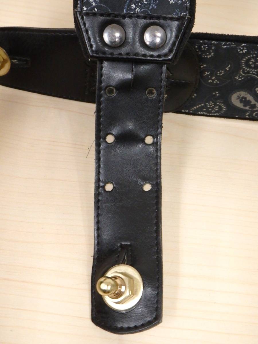 RightON! STRAPS/ライトオン ストラップス ギターストラップ PAISLEY/ペイズリー柄 ブラック 楽器/弦楽器/ギター/ベース 現状品 『ZK26』の画像5