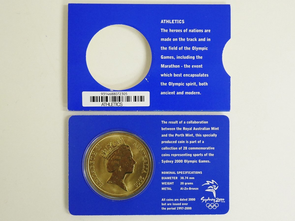 【3】 オーストラリア シドニーオリンピック 陸上競技 2000年 5ドル 記念コインの画像2