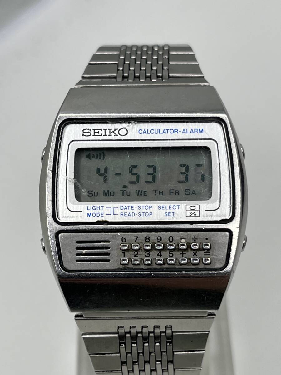 【M334】SEIKO C359-5000 カリキュレーター SSケース デジタル 稼働品 腕時計 中古_画像1