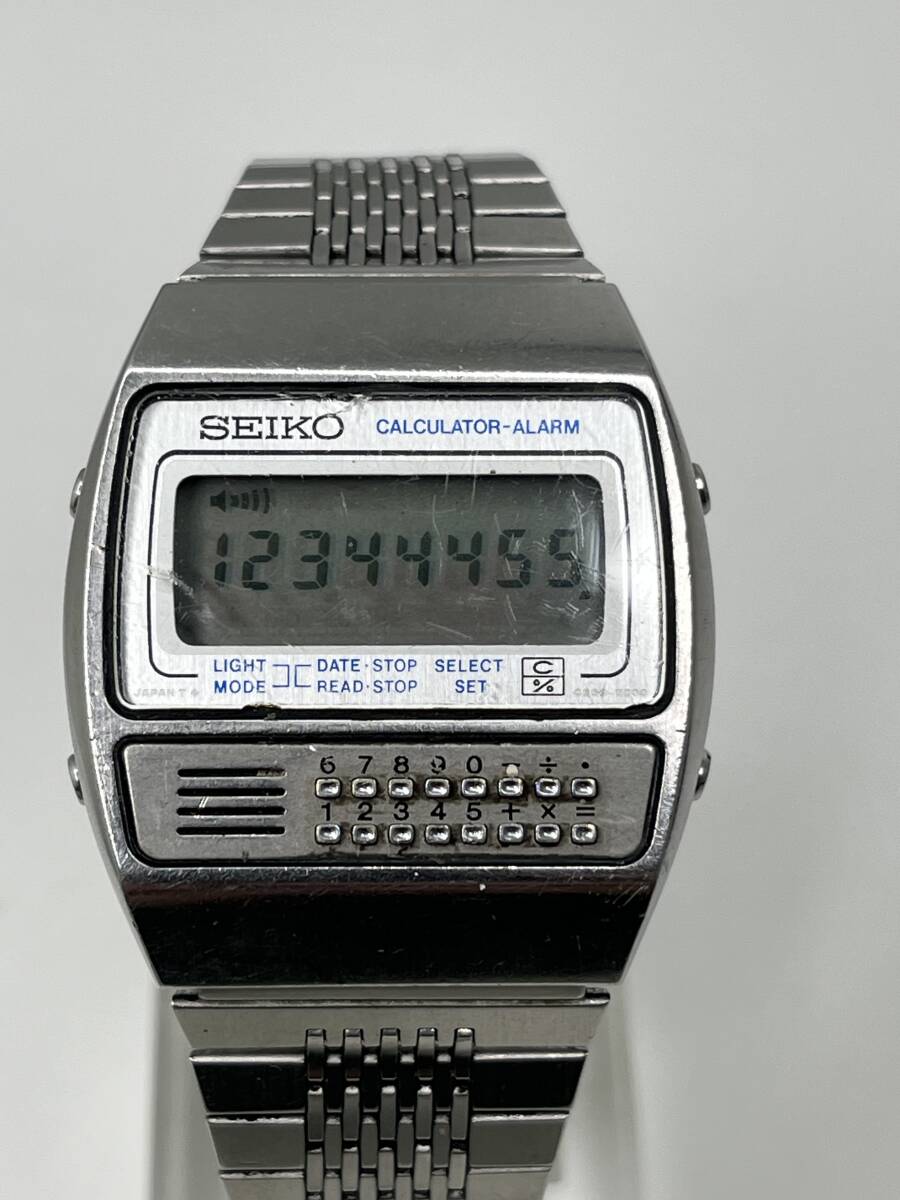 【M334】SEIKO C359-5000 カリキュレーター SSケース デジタル 稼働品 腕時計 中古_画像4