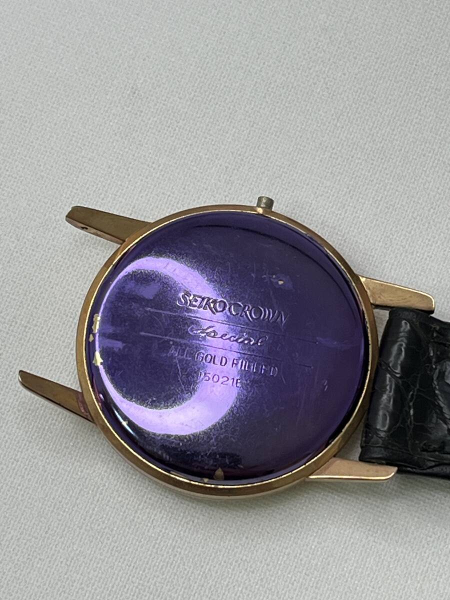 【M353】貴重品 未使用 保管品 SEIKO CROWN special ALL GOLD FILLED 15021E 当時物 SEIKOバンド尾錠付き SEIKOタグ付き 保管品_画像6