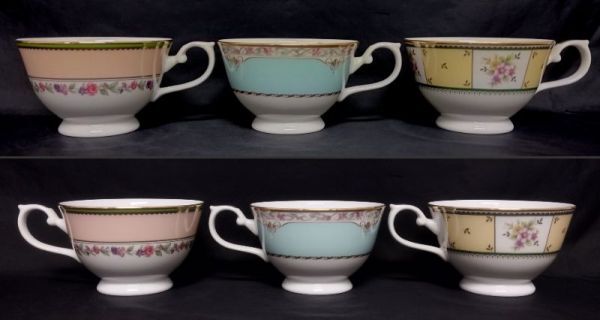 sa☆/ 未使用品 NARUMI CHINA ナルミチャイナ カップ&ソーサー 5客アソート碗皿 絵変わり 箱付き　/DY-2491_画像7