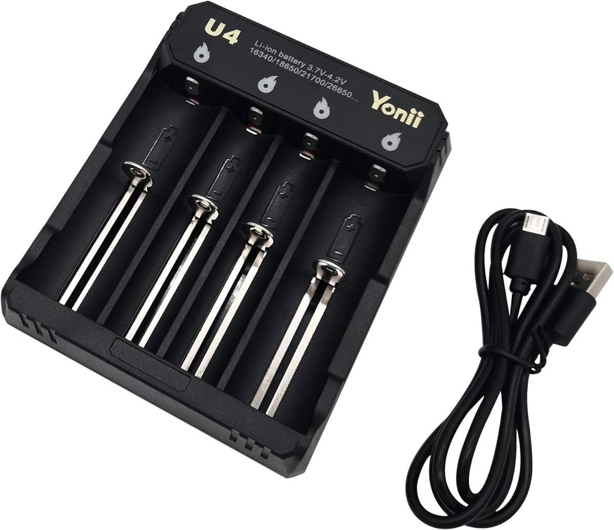 U4 充電器 リチウムバッテリー充電器 USB 2a入力急速 18650 26650 リチウムイオン電池適用_画像1