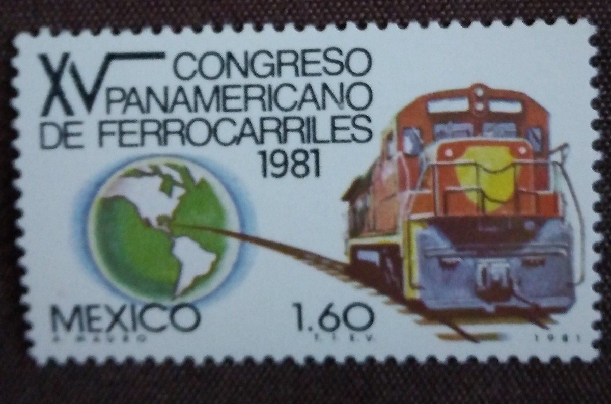 メキシコ　1981.1025 パンアメリカ鉄道会議　1完　鉄道　地図　未使用糊あり_画像1