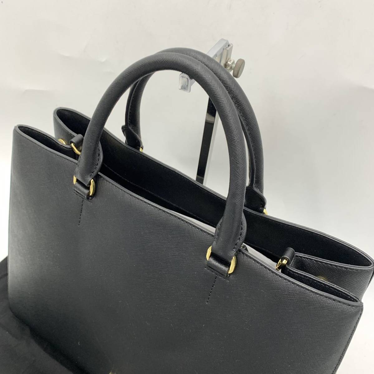 H ☆ほぼ美品/ 高級感溢れる!! 'ゴールド金具' RLL RALPH LAUREN ラルフローレン PVC×レザー 2WAY ショルダー付き ハンド トートバッグ 鞄の画像2