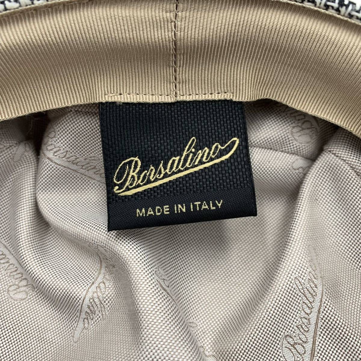 1円~☆美品/高級感溢れる!!'イタリア製' Borsalino ボルサリーノ 帽子 ハンチング キャスケット 鳥打帽 size:7.1/2 60cm 国内正規品 メンズ_画像7