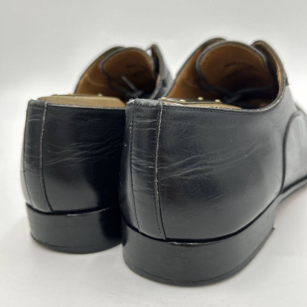 D @ スペイン製 '高級感溢れる' MAGNANNI マグナーニ 本革 ビジネスシューズ 革靴 EU42 26.5cm 紳士靴 ストレートチップ 内羽根式 BLACK _画像5