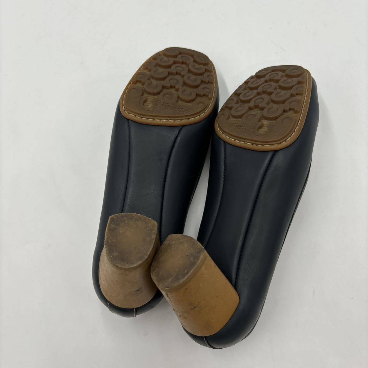 E ＊ イタリア製 '高級婦人靴' Salvatore Ferragamo サルヴァトーレフェラガモ 本革 リボン ヒール / パンプス 6C 23cm レディースの画像6