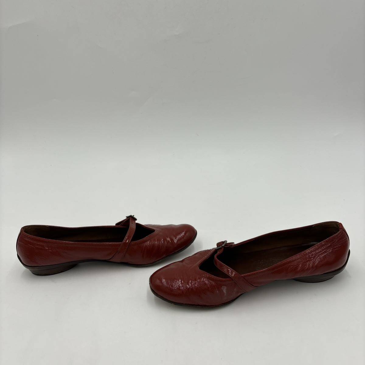 E ＊ イタリア製 '高級婦人靴' Salvatore Ferragamo サルヴァトーレフェラガモ 本革 フラット パンプス / バレエシューズ 6C 23cm _画像4
