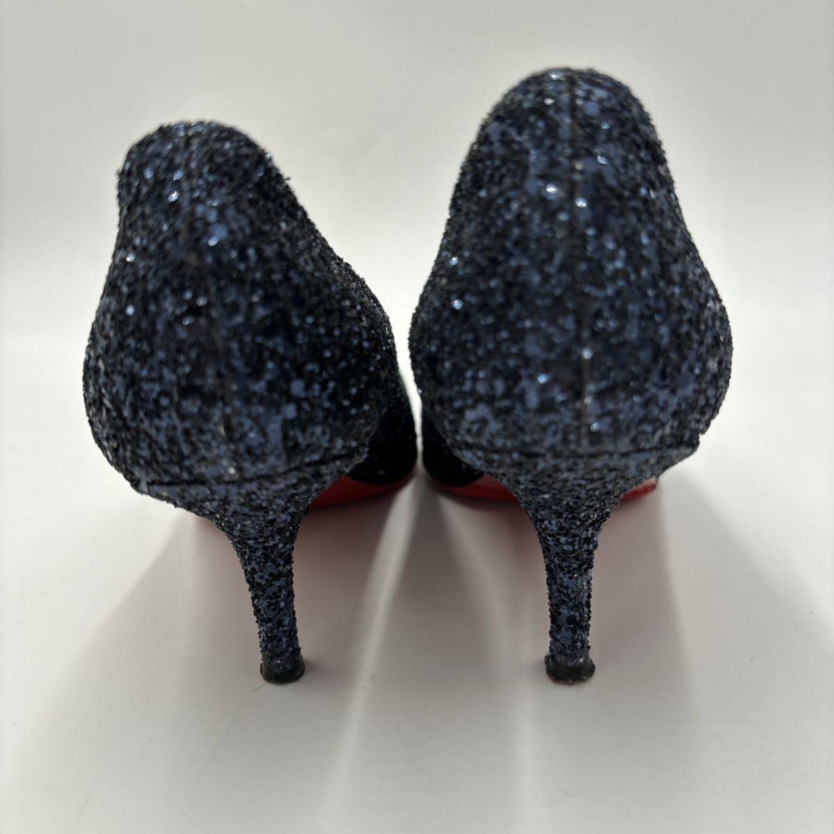 O ＊ 良品 イタリア製 '高級婦人靴' クリスチャンルブタン Christian Louboutin グリッターラメ ヒール / パンプス EU35.5 22~22.5cm_画像5