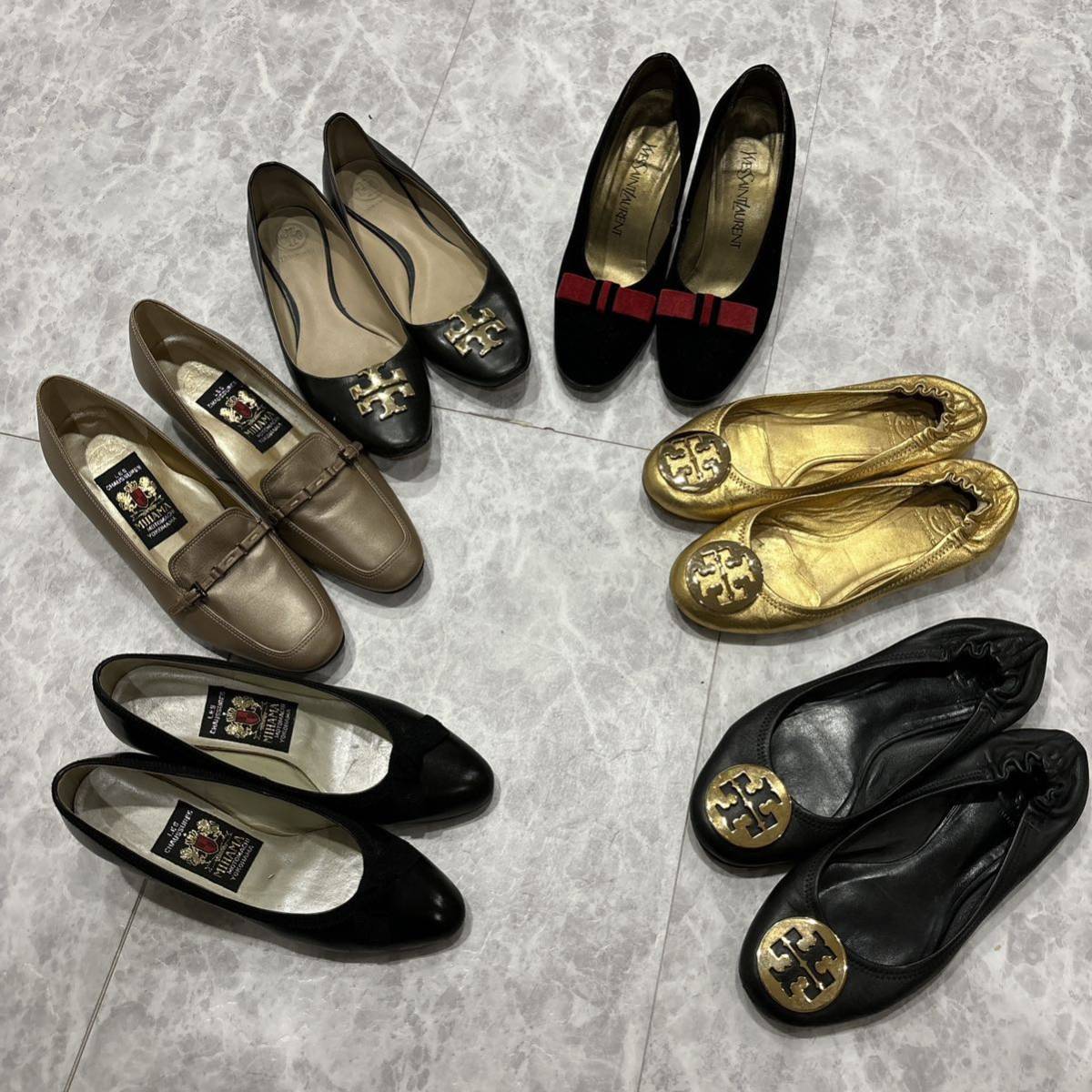 1円~ ＊ まとめ売り '豪華26点セット' Salvatore Ferragamo / Sergio Rossi / YSL / TORY BURCH / BALLY / FOXEY / MIHAMA パンプス 卸売_画像4