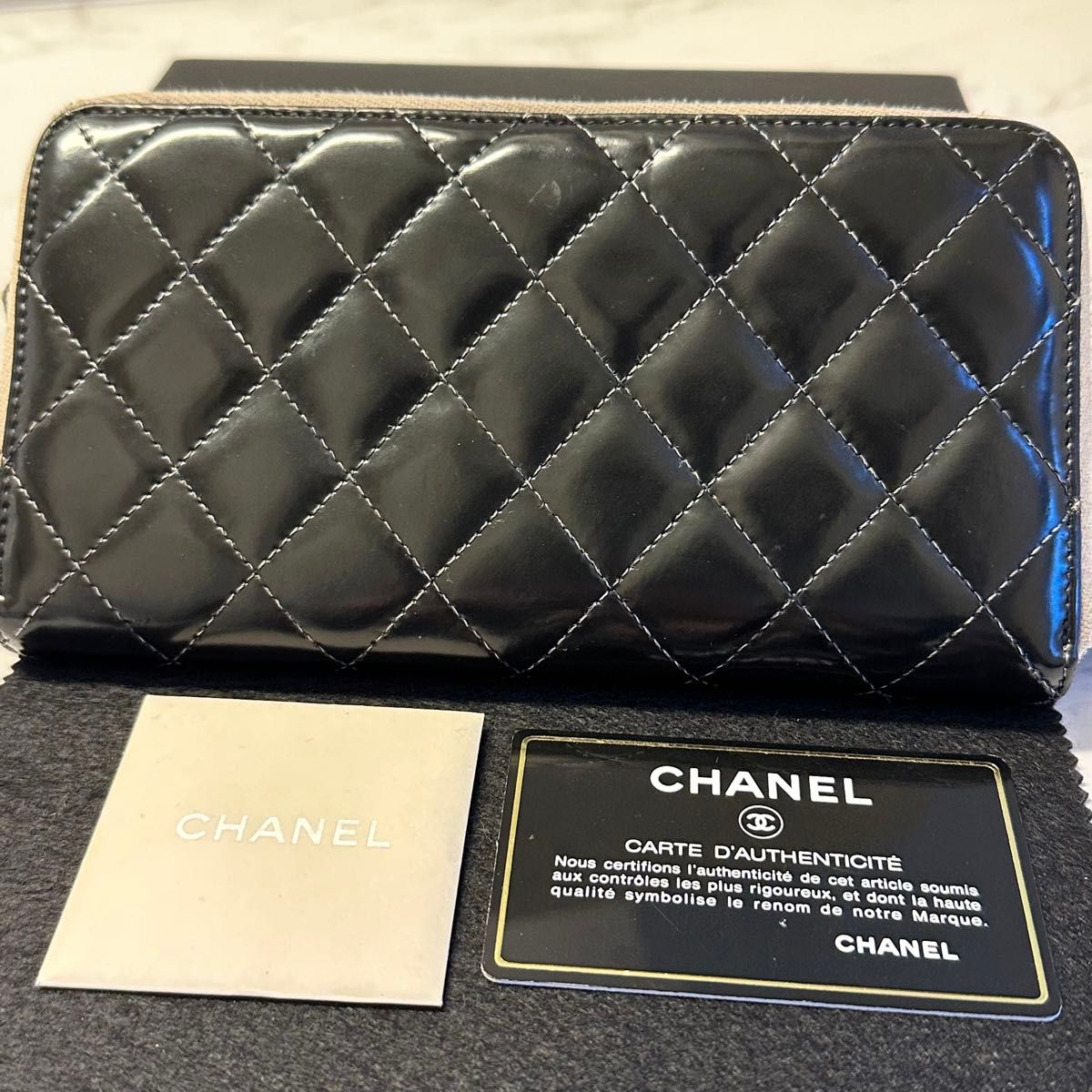 新品同様！ シャネル CHANEL 財布 長財布 マトラッセ ココマーク　ラウンドファスナー