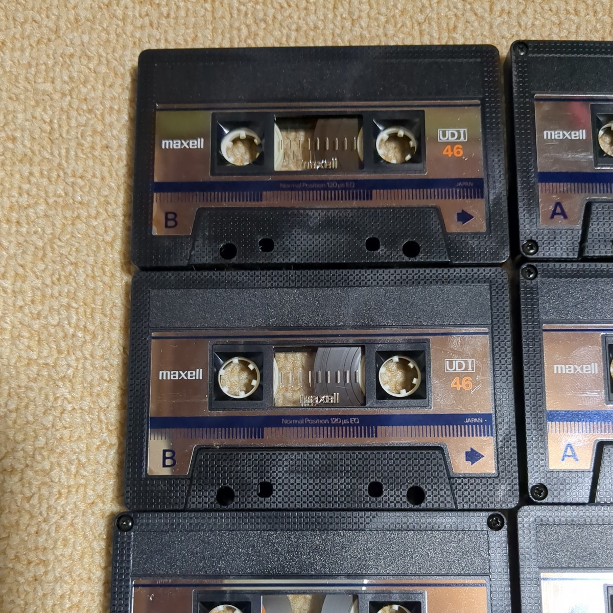 ジャンク　maxell　使用済み　カセットテープ　UD 1 Ⅰ 46　計8本　マクセル　当時物　昭和レトロ　ノーマルポジション_画像2