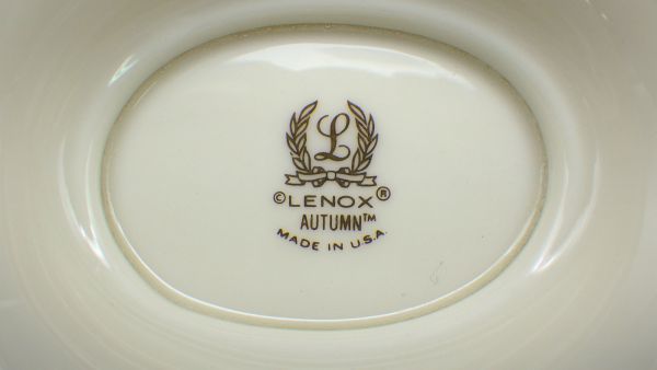 ●中古 LENOX AUTUMN グレービーリースボート レノックス オータム 食器 USA 金彩_画像7