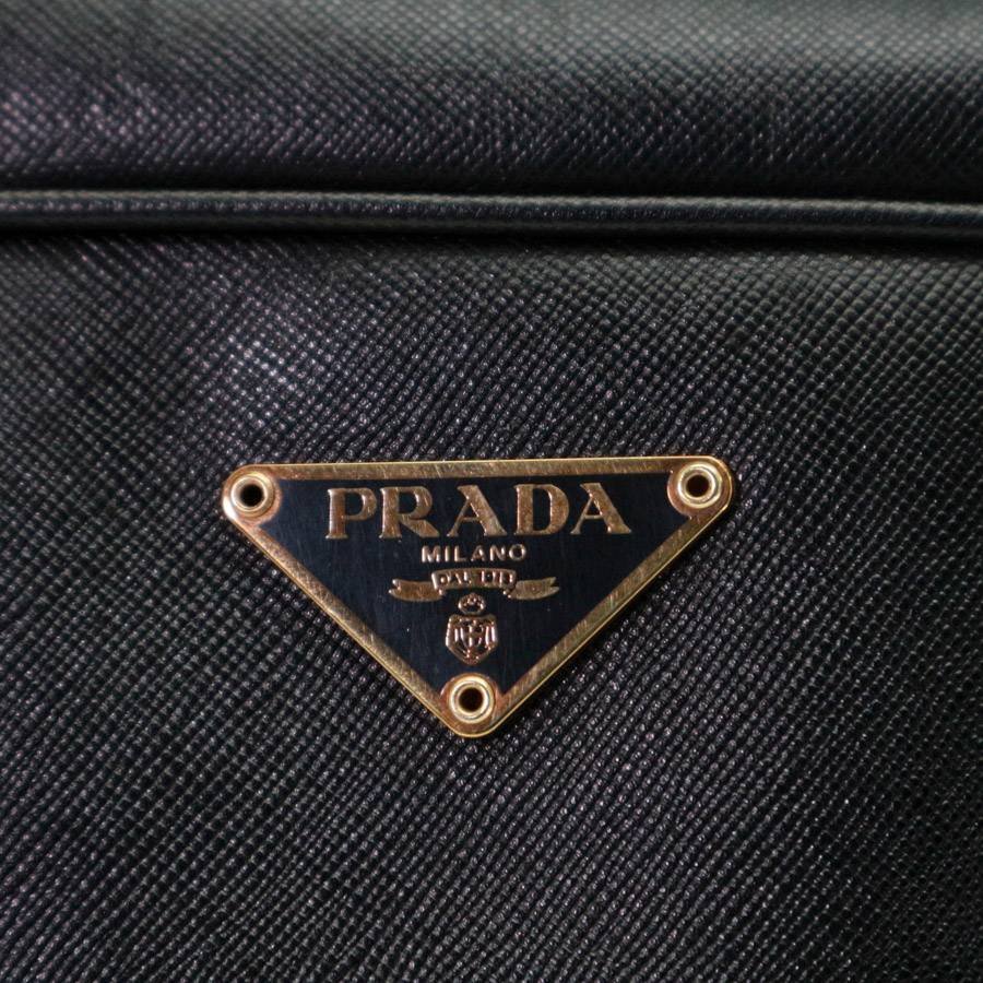 PRADA プラダ ハンドバッグ ミニボストン サフィアーノレザー 南京錠付き ブラック◆778f02_画像4