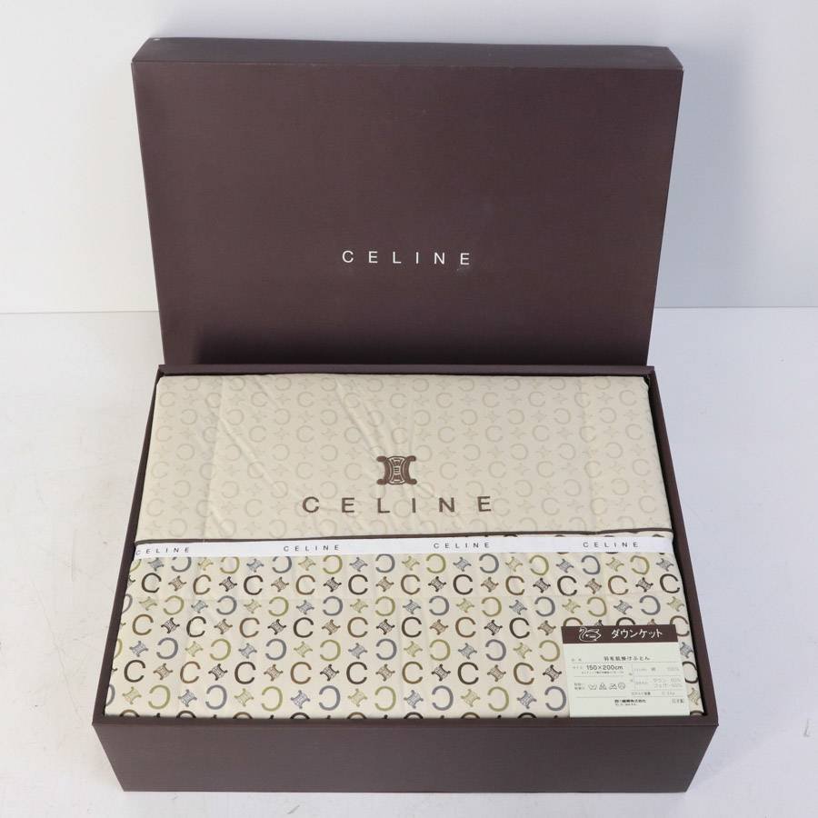 未使用品 CELINE セリーヌ ダウンケット 羽毛肌掛け布団 シングル 150×200cm ベージュ系 西川産業 日本製★779v19_画像1