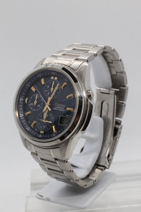 【CASIO LINEAGE】LIW-500 ALARM DUAL TIME 1/100 CHRONOGRAPH WAVE CEPTOR TOUGH SOLAR 中古品時計 24.2.7_画像3