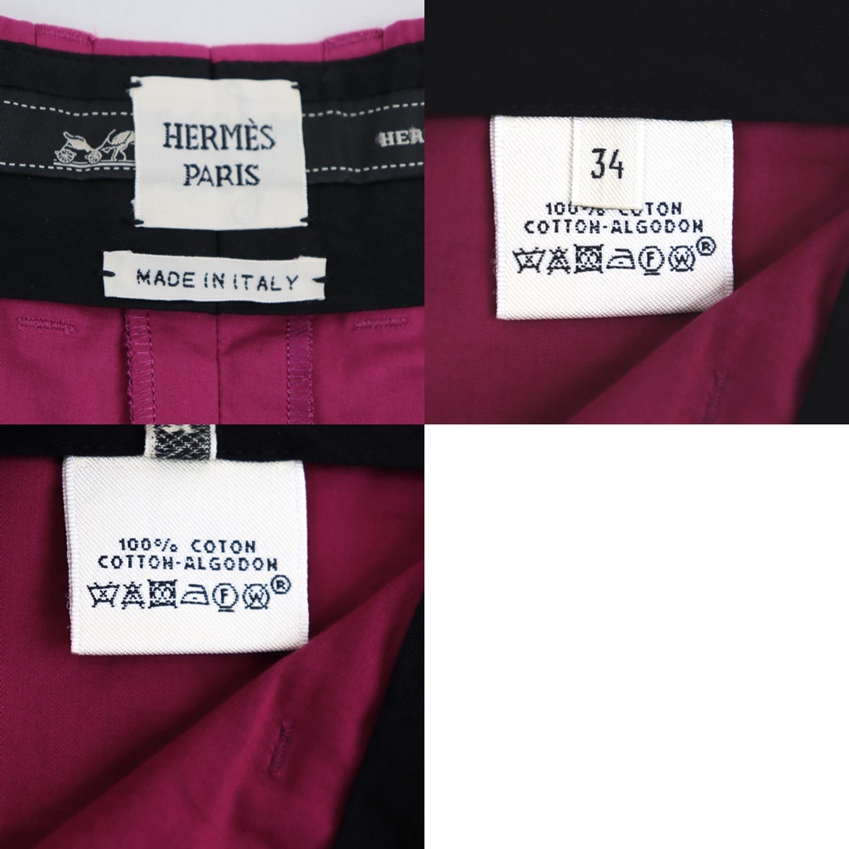  прекрасный товар Hermes tuck плиссировать шорты женский красный фиолетовый 34 юбка-брюки хлопок HERMES